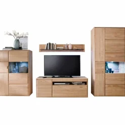 Online Schrankwand Vernella in Eiche Bianco (vierteilig) Wohnwände