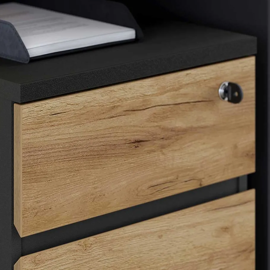 Outlet Schreibtisch & Rollcontainer 158x79 cm - Contrage (zweiteilig) Tische