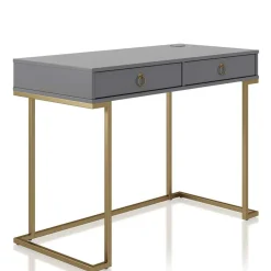 Schreibtisch in Grau und Messing - Woman Tische