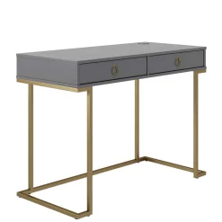 Schreibtisch in Grau und Messing - Woman Tische