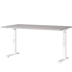 New Schreibtisch in Hellgrau und Weiß - Topper Tische