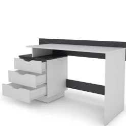 Online Schreibtisch mit drei Schubladen und Aufsatz - Dotagon Tische