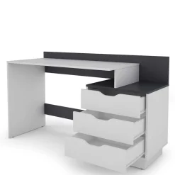 Online Schreibtisch mit drei Schubladen und Aufsatz - Dotagon Tische