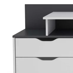 Online Schreibtisch mit drei Schubladen und Aufsatz - Dotagon Tische