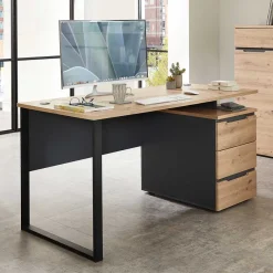 Sale Schreibtisch mit Schubladen zweifarbig - Kuetra Tische