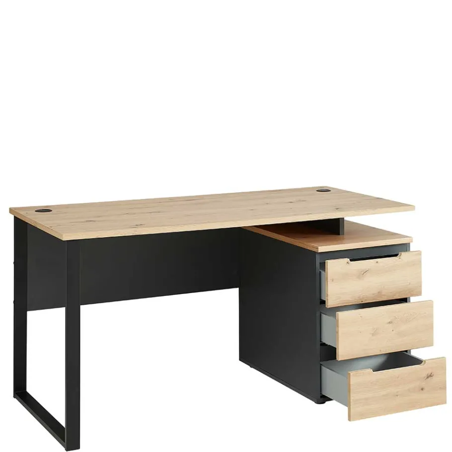 Sale Schreibtisch mit Schubladen zweifarbig - Kuetra Tische