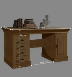 Online Schreibtisch Piatra aus Kiefer teilmassiv gelaugt und geölt Tische