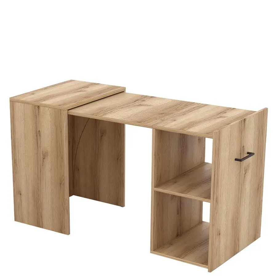 Online Schreibtisch zum Ausziehen in Eiche Optik - Vadoz Tische