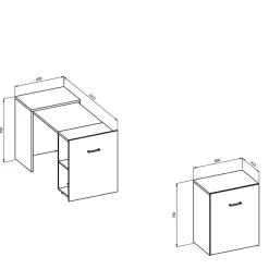 Online Schreibtisch zum Ausziehen in Eiche Optik - Vadoz Tische