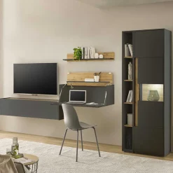 Best Schränke & Wandboard Wohnzimmer Set - Ahilav (fünfteilig) Wohnwände