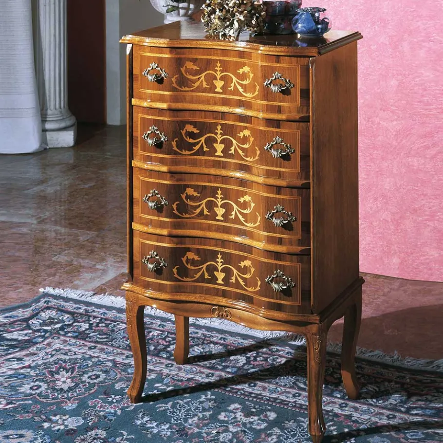 Schubladen Kommode mit Bodenfreiheit Agosto in Nussbaum Kommoden