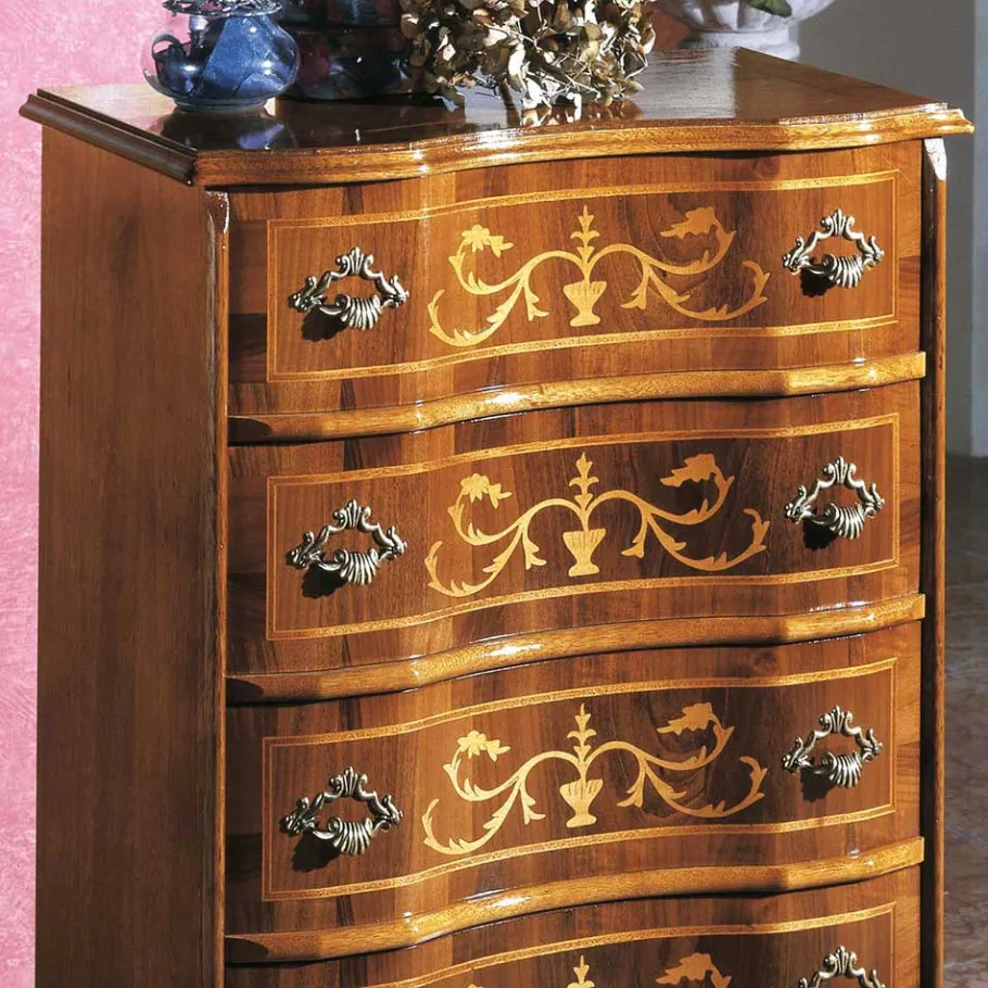 Schubladen Kommode mit Bodenfreiheit Agosto in Nussbaum Kommoden