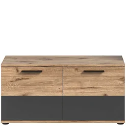 Sale Schuhbank in Wildeiche & Grau 90 cm - Catamaron Sitzbank