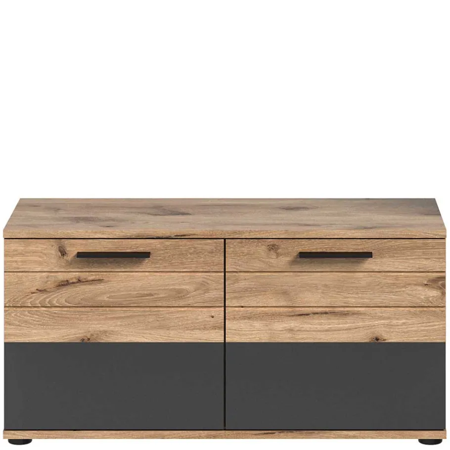 Sale Schuhbank in Wildeiche & Grau 90 cm - Catamaron Sitzbank