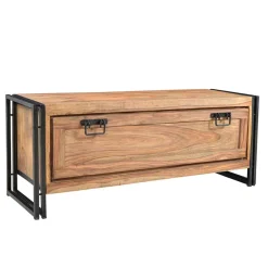 Outlet Schuhkommode Mendoza aus Akazie Massivholz und Metall Kommoden