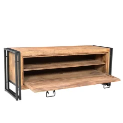 Outlet Schuhkommode Mendoza aus Akazie Massivholz und Metall Kommoden