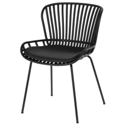 Outlet Schwarze Esszimmerstühle mit Polster - Pavias (4er Set) Stühle