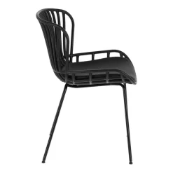 Outlet Schwarze Esszimmerstühle mit Polster - Pavias (4er Set) Stühle