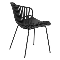 Outlet Schwarze Esszimmerstühle mit Polster - Pavias (4er Set) Stühle