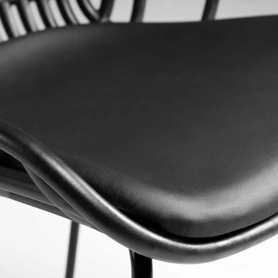 Outlet Schwarze Esszimmerstühle mit Polster - Pavias (4er Set) Stühle