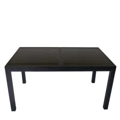 Schwarzer Gartentisch aus Aluminium & Glas - Chiano Tische