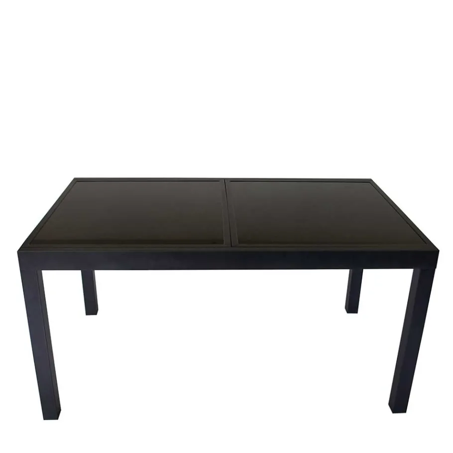 Schwarzer Gartentisch aus Aluminium & Glas - Chiano Tische