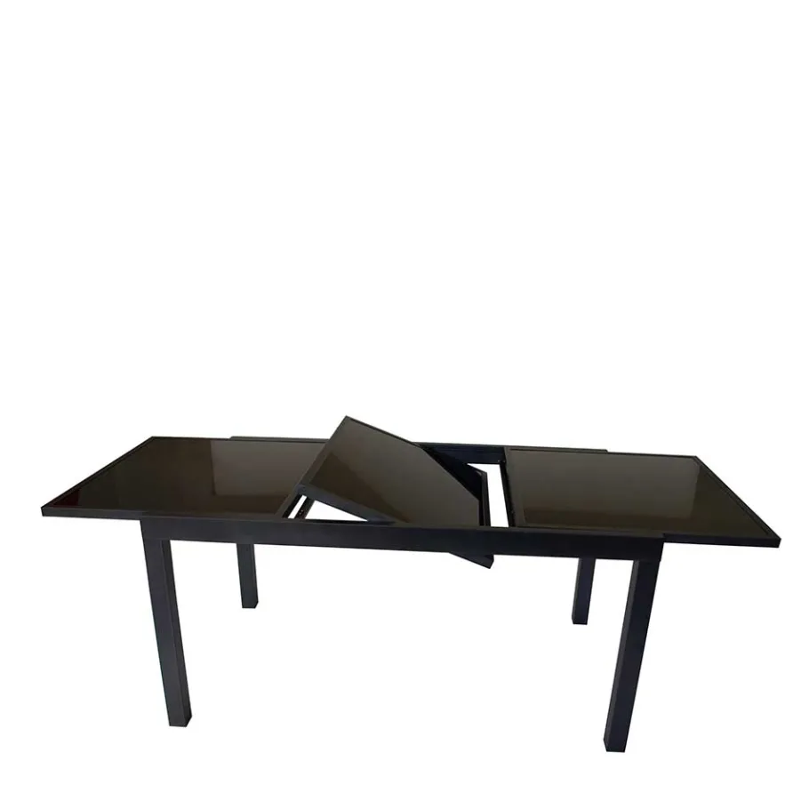 Schwarzer Gartentisch aus Aluminium & Glas - Chiano Tische