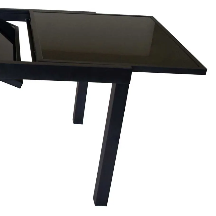 Schwarzer Gartentisch aus Aluminium & Glas - Chiano Tische