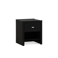 Schwarzer Nachttisch Magross mit Webstoff Bezug Kommoden