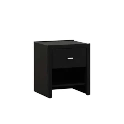 Schwarzer Nachttisch Magross mit Webstoff Bezug Kommoden