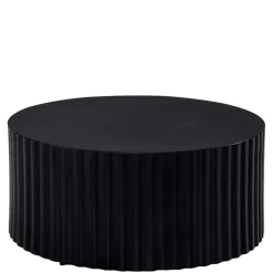 Online Schwarzer Sofatisch mit gerilltem Zylindergestell - Crocetta Tische