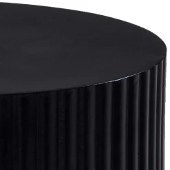 Online Schwarzer Sofatisch mit gerilltem Zylindergestell - Crocetta Tische