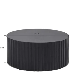 Online Schwarzer Sofatisch mit gerilltem Zylindergestell - Crocetta Tische