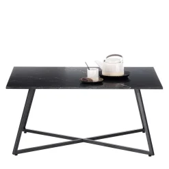 Schwarzer Wohnzimmer Sofatisch mit Marmorplatte - Anyala Tische