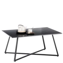 Schwarzer Wohnzimmer Sofatisch mit Marmorplatte - Anyala Tische