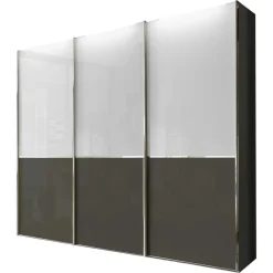 Schwebetüren Kleiderschrank in Braun & Weiß - Genre Kleiderschränke|Schränke