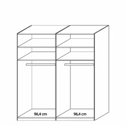 Sale Schwebetüren Kleiderschrank Arneta in Weiß Lärche Dekor Kleiderschränke