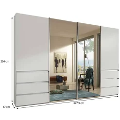 Schwebetürenkleiderschrank mit zwei Spiegeln - Galogero Kleiderschränke