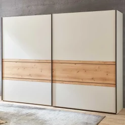 Sale SchwebetĂŒrenschrank in Eiche Bianco & Beige - Kezmina KleiderschrĂ€nke
