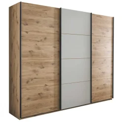 Sale Schwebetürenschrank in Grau und Wildeiche Hell - Simple Kleiderschränke|Schränke