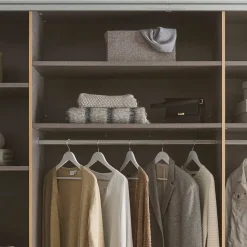 Sale Schwebetürenschrank in Grau und Wildeiche Hell - Simple Kleiderschränke|Schränke