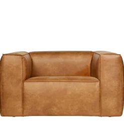 Sessel aus Recyclingleder in Braun Cognac - Baham Sessel
