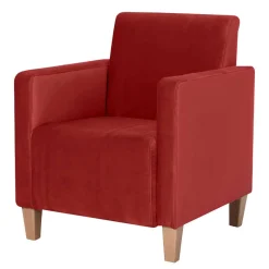 Best Sessel aus Samtvelours in Ziegelrot - Sunset Sessel