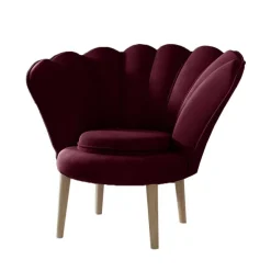 Sessel im Muscheldesign in Bordeaux Rot - Catuella Sessel
