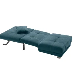 Best Sessel mit Schlaffunktion in Petrol & Alu - Samuele Sofas
