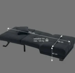 Best Sessel mit Schlaffunktion in Petrol & Alu - Samuele Sofas