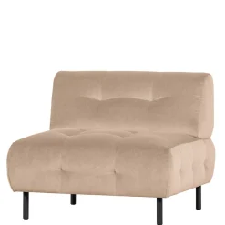 Sessel ohne Armlehnen in Creme Samt - Yorano Sessel