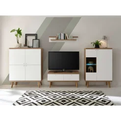 Best Set Skandi Möbel fürs Wohnzimmer - Cablos (vierteilig) Wohnwände