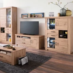 Clearance Set Wohnmöbel in Dekor Eiche - Wykina (vierteilig) Wohnwände
