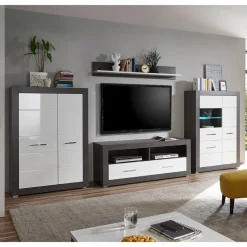 Sale Set Wohnzimmer Anbauwand zweifarbig - Istensa (vierteilig) Wohnwände